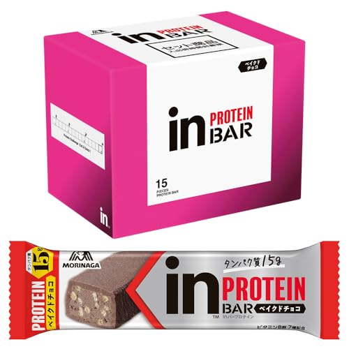 inバー プロテイン ベイクドチョコ (15本入×1箱) プロテインバー プロテインチョコバー 手で溶けない しっとり焼きチョコタイプ 高タンパク15g 森永製菓 【Amazon.co.jp限定】 画像1