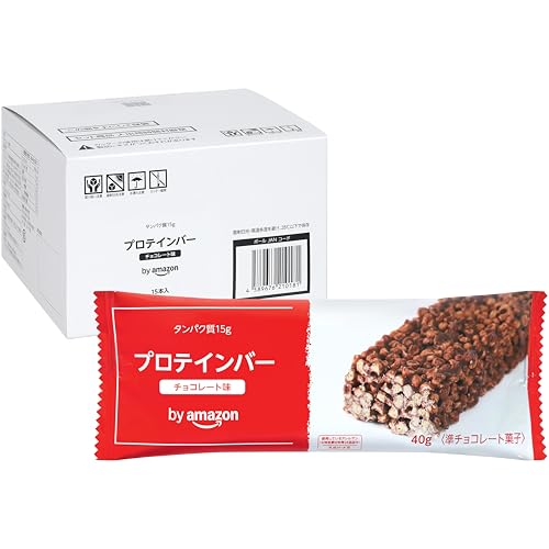 by Amazon プロテインバー チョコレート味 15本入り 1