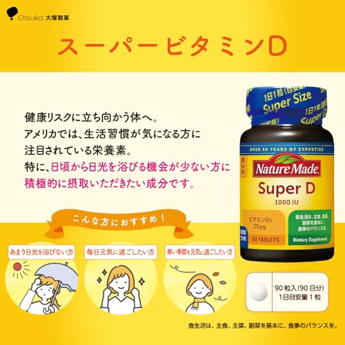 NATUREMADE(ネイチャーメイド) 大塚製薬スーパービタミンD(1000I.U.) 90粒 90日分 最後 画像