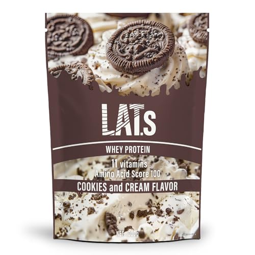 ラット プロテイン ホエイ 1kg ビタミン 11種配合 国内製造 高たんぱく クッキーアンドクリーム風味 クッキー クリーム スイーツ シェイカーで溶けやすい 糖質摂取 トレーニングに最適 LATs(ラット) by MY ROUTINE(マイ ルーティーン プロテイン) 1
