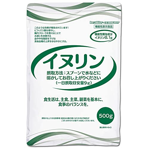 ヘルシーカンパニー 機能性表示食品 イヌリン 500g 水溶性食物繊維 お通じ改善 腸内フローラ 中性脂肪対策 食後血糖の上昇をゆるやかに healthy-company 1