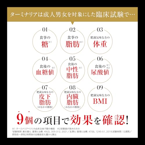 ターミナリアファースト 4 (機能性表示食品 / 120粒×1袋 / 管理栄養士推奨) 血糖値の上昇を抑える (グルメサプリ/タブレットタイプ) ターミナリアべリリカ ヒハツ 中間 画像