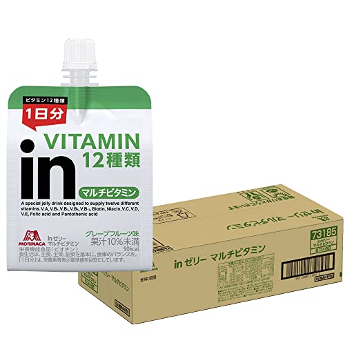 inゼリー マルチビタミン グレープフルーツ味 (180g×36個) 栄養補助ゼリー 10秒チャージ 1日分のビタミン12種類配合 栄養機能食品(ビオチン) 森永製菓 1枚目 画像