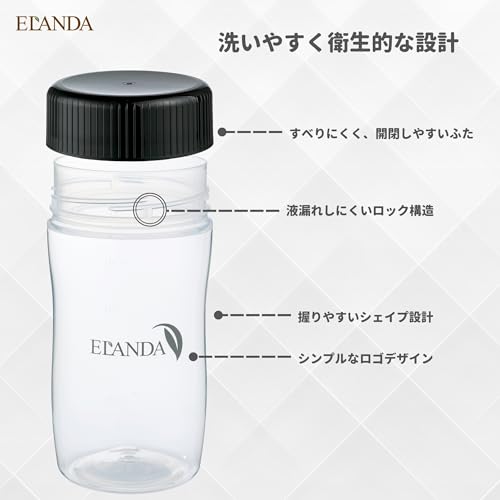 シェイカー プロテイン シェーカー ボトル 黒 500ml エランダ BPAフリー シンプル 漏れにくい ブラック 中間 画像