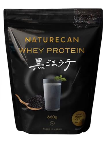 Naturecan ホエイプロテイン (プロテイン 21g)ダイエット/低糖質/低脂質 (660g 20食分 黒ゴマラテ味, 黒ゴマラテ味) 1