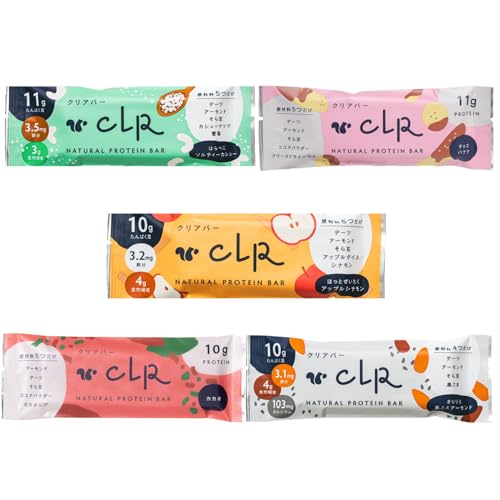 プロテインバー プレミアム スナックミー CLR BAR クリアバー グルテンフリー ヴィーガン 無添加 5種5本セット 砂糖不使用 ダイエット (5本, 新厳選5種) 1枚目 画像