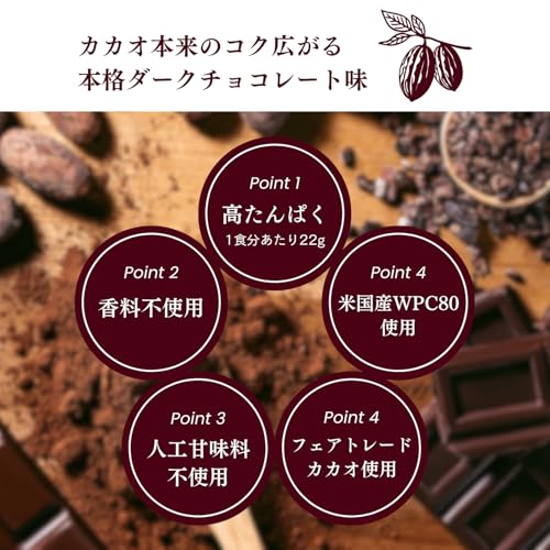 Naturecan ホエイプロテイン (プロテイン 21g)ダイエット/低糖質/低脂質 (640g 20食分 ダークチョコ味) 中間 画像