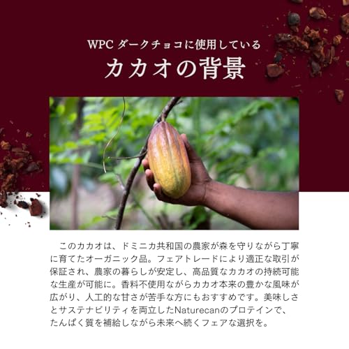 Naturecan ホエイプロテイン (プロテイン 21g)ダイエット/低糖質/低脂質 (640g 20食分 ダークチョコ味) 中間 画像