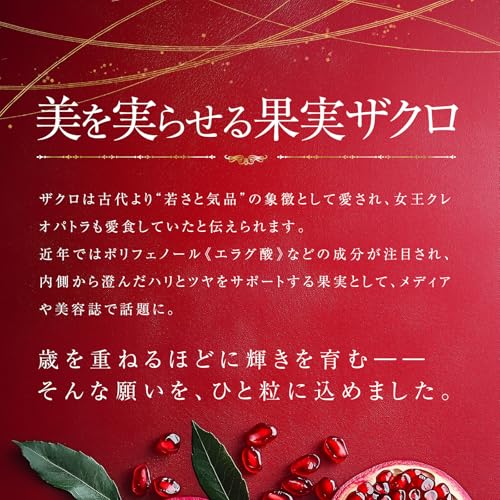 高濃度エラグ酸 サプリ (125mg / 1粒)ザクロエキス サプリ 大容量 カプセル サプリメン 粒 Nature In 国産 国内製造 ポリフェノール 美容 美肌 エイジングケア (3袋(90粒)) 中間 画像