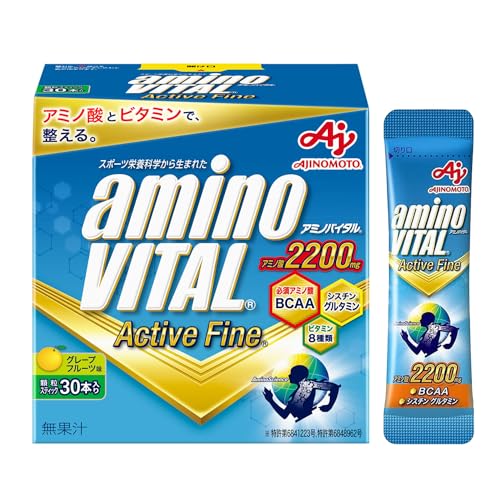 アミノバイタル 味の素 アクティブファイン グレープフルーツ味 顆粒 30本入箱 アミノ酸 2200mg BCAA コンディショニング 1枚目 画像