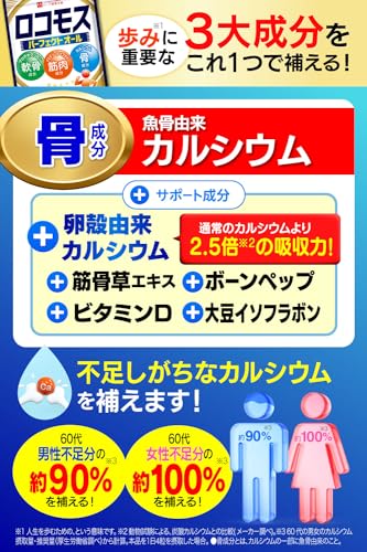 ロコモス 120粒 (1日4粒 30日分) プロテオグリカン Nアセチルグルコサミン カルシウム 筋骨草 筋肉成分 軟骨成分 骨成分 国内製造 ハーブ健康本舗 中間 画像