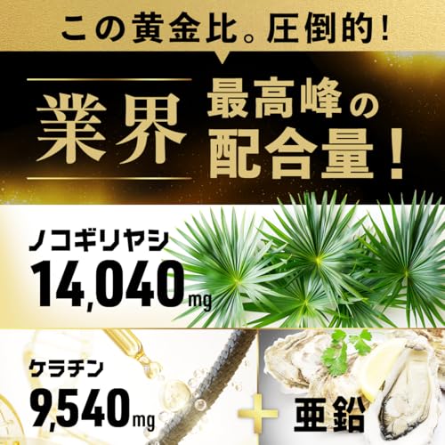 LMB Lab GROW ENERGY ノコギリヤシ 14040㎎ ケラチン 9540㎎ サプリ 亜鉛 栄養機能食品 製薬会社共同開発 3袋セット 90日分 国内製造 中間 画像