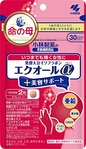 小林製薬の栄養補助食品 [ 公式 ] 命の母 エクオール α+ 美容サポート サプリ 【 更年期 世代の健康に 発酵 大豆イソフラボン サプリメント 】 [ 栄養補助食品 / 60粒 / 約30日分 ] 1