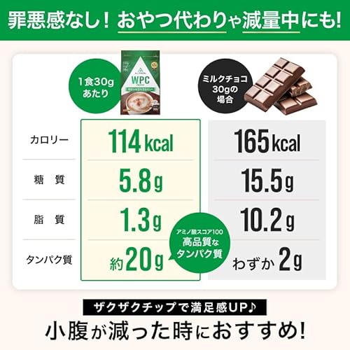 アルプロン (ALPRON) ホエイ プロテイン WPC ミルクココア風味(チョコチップ入り) 900g アスパルテーム不使用 国内製造 中間 画像