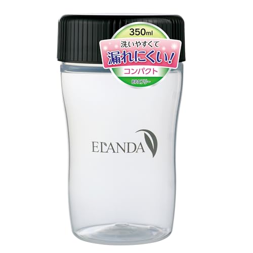 プロテインシェイカー 350ml BPAフリー 漏れにくい 小さめ コンパクト 黒 ブラック ELANDAエランダ 1枚目 画像