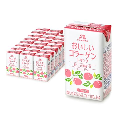森永製菓 おいしいコラーゲンドリンク 125ml 24本 ピーチ味 モリコラ 機能性表示食品 コラーゲンペプチド コラーゲン ドリンク 飲料 （ピーチ, 24） 1