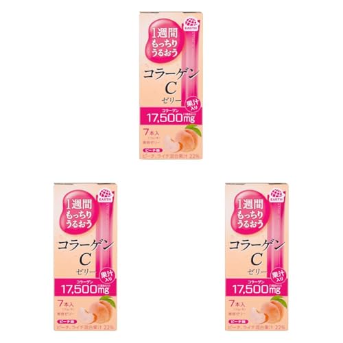 アース製薬 1週間もっちり うるおうコラーゲンCゼリー ピーチ味 10gx7本 コラーゲンゼリー 美容ゼリー ビタミン (× 3) 1