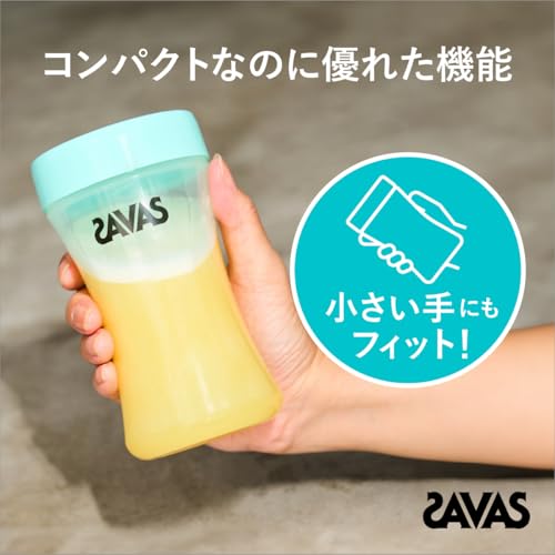 ザバス(SAVAS) コンパクトプロテインシェイカー ミントグリーン 350mL 明治 最後 画像