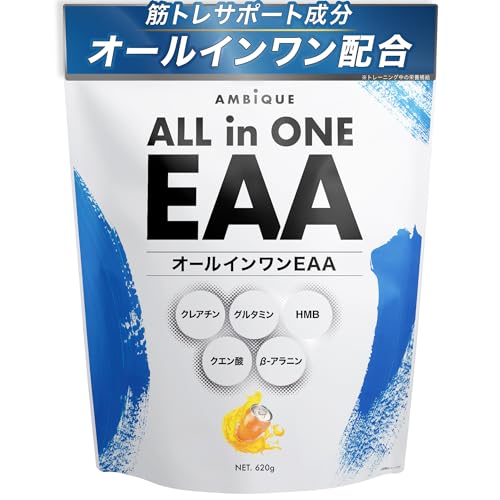 オールインワンEAA BCAA クレアチン グルタミン クエン酸 HMB アンビーク 必須アミノ酸9種配合 国産 (620g, エナジードリンク) 1