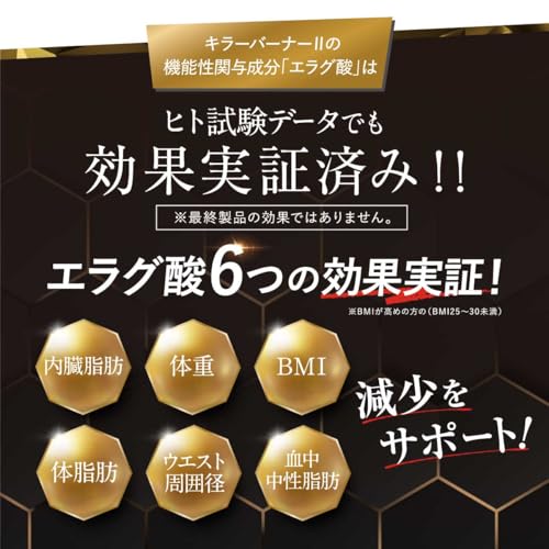 【公式】倖田來未 完全プロデュース キラーバーナー 2 機能性表示食品 ダイエットサプリ 1袋90粒入【効果効能】体重 体脂肪 内臓脂肪 BMI ウエスト周囲 減少サポート エラグ酸 KILLER BURNER サプリメント ボディメイク 中間 画像