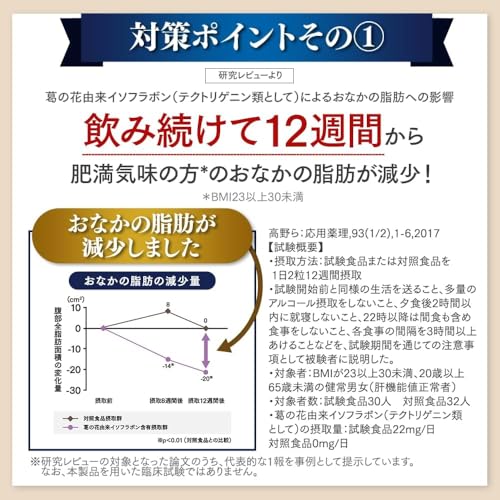 大正製薬 「機能性表示食品」 おなかの脂肪対策タブレットPREMIUM [ おなかの脂肪 葛の花イソフラボン ターミナリアベリリカ 糖や脂肪 体重 サプリ ] 90粒/1袋/30日分 中間 画像