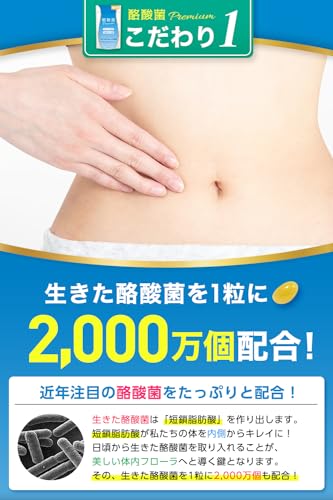 【増量版120粒】エーギフト 酪酸菌プレミアム 24億個 1粒に2000万個 ビフィズス菌 短鎖脂肪酸 30～120日分 中間 画像