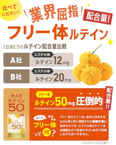 ルテイン ゼアキサンチン アスタキサンチン サプリメント 濃いフリー体ルテイン 30日分 2袋セット 中間 画像