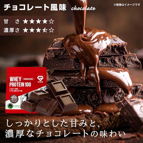 グロング プロテイン ホエイプロテイン 1kg ホエイ スタンダード チョコレート風味 ビタミン11種配合 アンチドーピング認証 国内製造 GronG 中間 画像