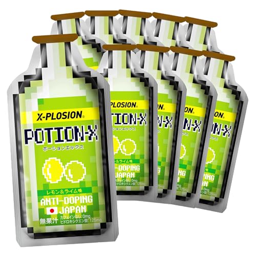 【10個セット】 エクスプロージョン ポーションエックス レモン＆ライム味・ノンカフェイン マラソン 補給食 エネルギーゼリー エネルギージェル 1