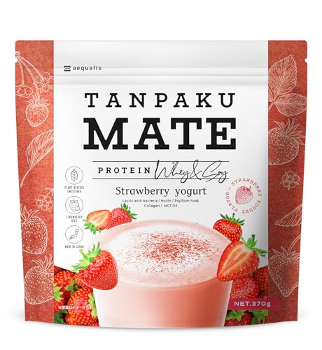 タンパクメイト 美味しい プロテイン 置き換え ダイエット 370g 約14～20食分 (1, ストロベリー) 1