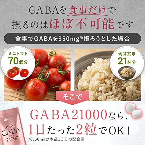 SIMPLE+ GABA 350mg サプリメント 1袋 21000mg ギャバ サプリ 60日分 中間 画像