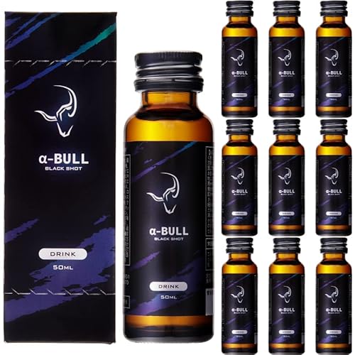 【α-BULL BLACK SHOT 50ml × 10本入り】 本番前の1本 シトルリン アルギニン イミダゾールジペプチド オットセイ 抽出液 厳選成分20種類配合 国内GMP認定工場製造 アルファブル ブラックショット 1枚目 画像