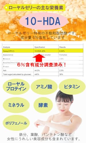 ローヤルゼリー パウダー30g 粉末 ローヤルゼリープロテイン 30000mg 10-HDA 6%の特徴・詳細 画像