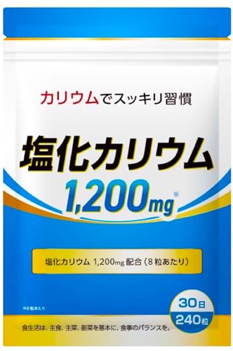 DUEN カリウム サプリ 1,200mg 塩化カリウム サプリメント 240粒 30日分 日本製の外観・全体像 画像