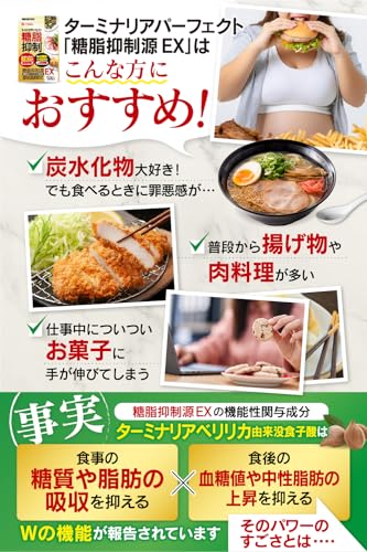 ターミナリア パーフェクト 60粒入り（30日分） 機能性表示食品 [ ターミナリアべリリカ 6種のサポート成分 贅沢配合 ] ハーブ健康本舗 糖脂抑制源 EXの特徴・詳細 画像