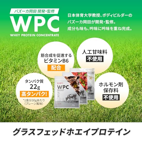 BAZOOKA NUTRITION バズーカニュートリション ホエイ プロテイン バズーカ岡田 監修 WPC チョコレート風味 国内製造 グラスフェッド 人工甘味料不使用の詳細・まとめ 画像