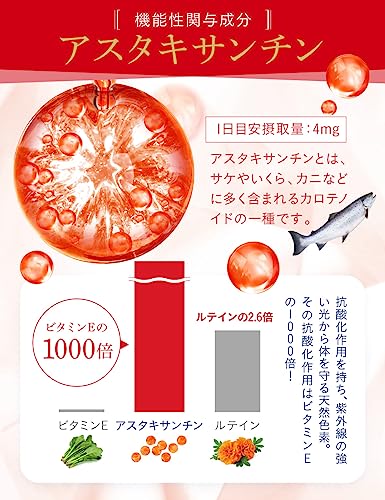 HAKUA（ハクア） 紫外線対策 飲むサプリ アスタキサンチン 日焼け止めなど化粧品サンプル付き 30日分の特徴・詳細 画像