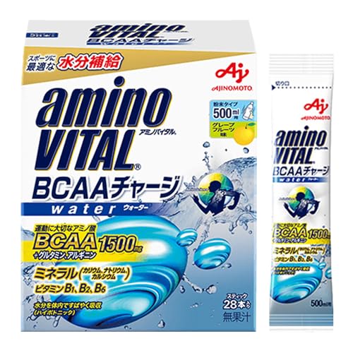 アミノバイタル 味の素 BCAAチャージウォーター グレープフルーツ味 アミノ酸 1500mg BCAA アルギニン スポーツドリンク 粉末 水に溶けやすい 28個 (x 1) 1