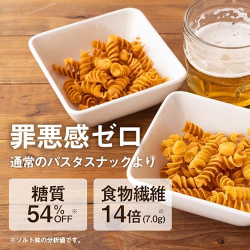 低糖質 糖質オフ パスタスナック 食物繊維 低カロリー お菓子 おやつ 三州総本舗 三州製菓 (ソルト味 6袋セット)の特徴・詳細 画像