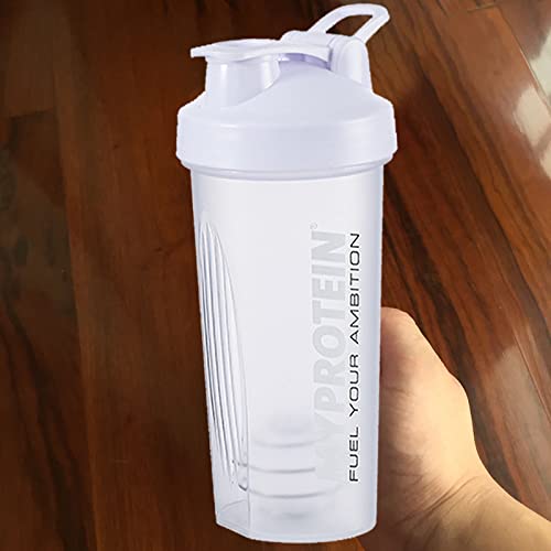 プロテインシェイカー 目盛り シェーカーボトル 600ML マイプロテイン ホエイプロテイン 大容量 漏れ防止 フィットネス 栄養 スポーツ 直飲 大容量男女兼用 おしゃれ オフィス アウトドア (WHITE)の特徴・詳細 画像