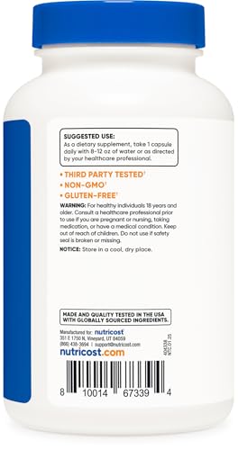 Nutricost グレープシードエキス 28,000mg、240カプセル - 非遺伝子組み換え、グルテンフリー、ベジタリアン対応の特徴・詳細 画像