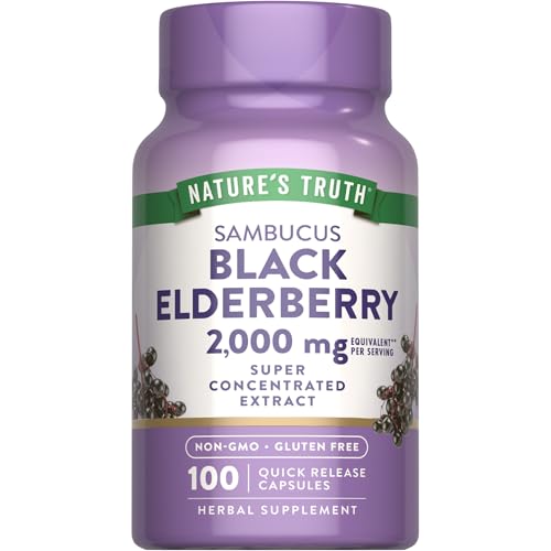 Nature's Truth Sambucus Black Elderberry（ブラックエルダーベリー） 1000mg 100粒 海外配送品 1