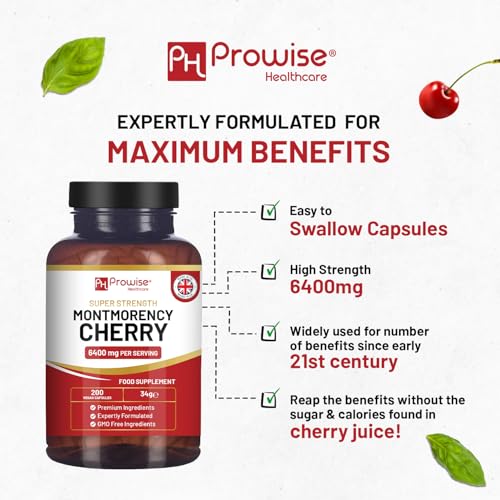 モンモランシー チェリー 6400mg - タルト チェリー カプセル 200 個 - Prowise 製英国製の特徴・詳細 画像