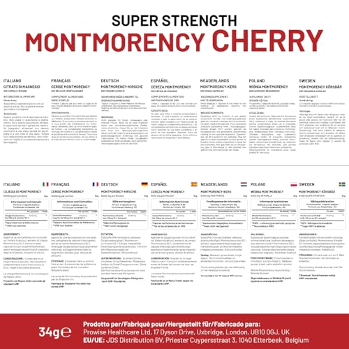 モンモランシー チェリー 6400mg - タルト チェリー カプセル 200 個 - Prowise 製英国製の特徴・詳細 画像