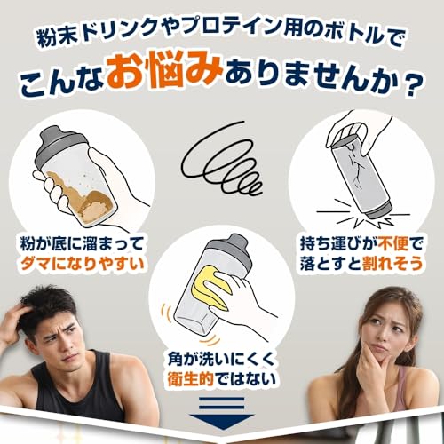 FREEAP プロテインシェイカー シェーカーボトル トライタン BPAフリー 650ml 目盛り付き 漏れ防止 洗いやすい 軽量 筋トレ ジム フィットネス BCAA EAA (アイボリー)の特徴・詳細 画像
