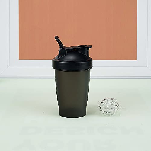 プロテインシェイカー 目盛り シェーカーボトル 400/600/1000ML マイプロテイン ホエイプロテイン 大容量 漏れ防止 フィットネス 栄養 スポーツ 直飲 大容量男女兼用 おしゃれ オフィス アウトドア (400ML-BLACK)の詳細・まとめ 画像