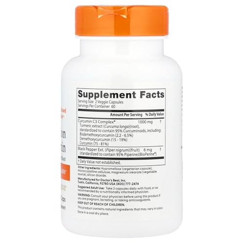 Doctor's Best - 高吸収クルクミン ウコンからルート 500 mg。120カプセルの詳細・まとめ 画像