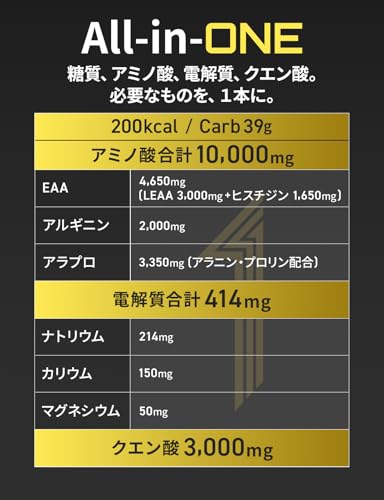 アミノバイタル ONE 味の素130g×6個 塩レモン味 アミノ酸 過去最大量配合 10,000mg クエン酸 3,000mg電解質 ロイシン EAAの特徴・詳細 画像