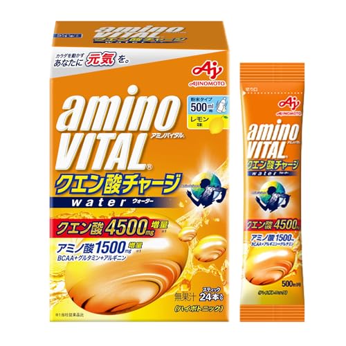 アミノバイタル 味の素 クエン酸チャージウォーター レモン味 24本入箱 クエン酸 4500mg アミノ酸 1500mg BCAA スポーツドリンク 粉末 水に溶けやすいの外観・全体像 画像