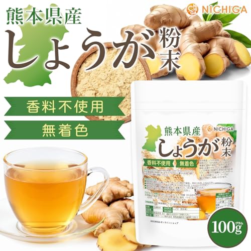 NICHIGA(ニチガ) 熊本県産しょうが粉末 100g 着色料香料不使用 残留農薬試験実施済み ジンジャー [04]の詳細・まとめ 画像
